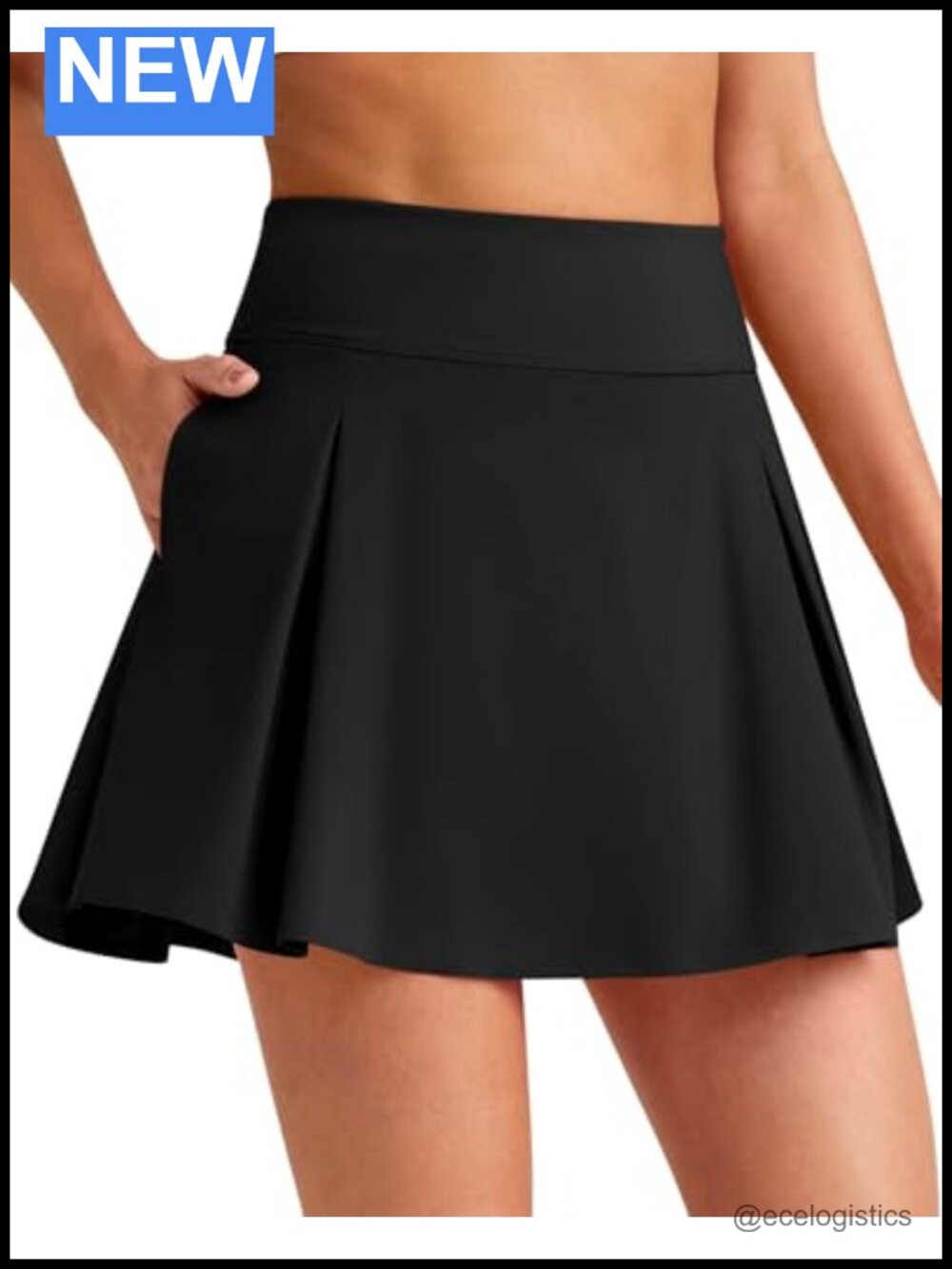 High Waisted Pleated Tennis Skort Women 15in Flowy Athletic Skirt with Pockets